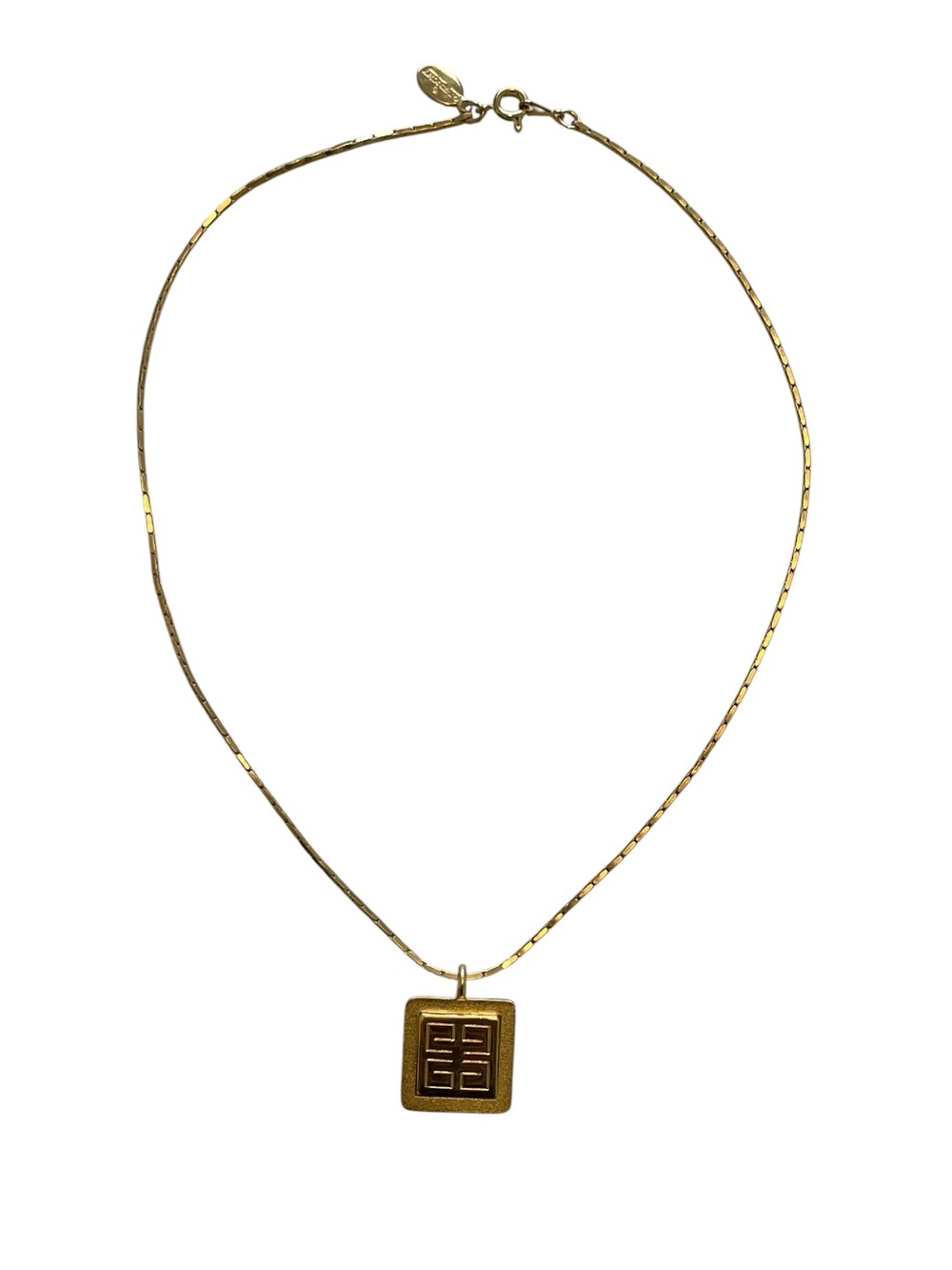 Authentic Vintage 1982 Givenchy Paris New York Gold Tone Pendant Necklace